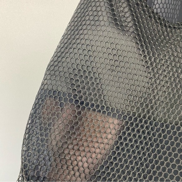 NEW- Express Black Mesh Spaghetti Strap Flowey Tank M - Picture 4 of 9